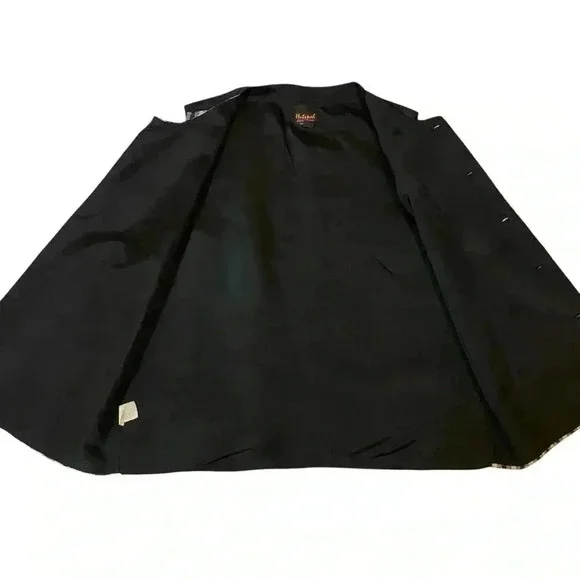 Hutspah Men's Vest Black-Grey Stripe 5 Buttons Black Lining Size L - Picture 7 of 12